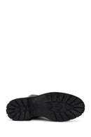 Woman Black Zip Closure Thick-Soled Leather Casual Boots | Derimod Woman Black Zip Closure Thick-Soled Leather Casual Boots | Derimod