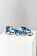 Embroidered Blue Women's Espadrilles | Derimod Embroidered Blue Women's Espadrilles | Derimod