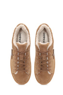 Kadın Camel Bağcıklı Kalın Tabanlı Süet Deri Teddy Sneaker | Derimod Kadın Camel Bağcıklı Kalın Tabanlı Süet Deri Teddy Sneaker | Derimod