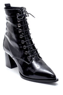 Women's Leather Patent Leather Heeled Boots | Derimod Women's Leather Patent Leather Heeled Boots | Derimod