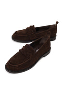 Woman Brown Suede Masculine Loafer | Derimod Woman Brown Suede Masculine Loafer | Derimod