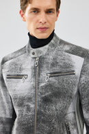 Carrera Men's Gray Nubuck Leather Sport Jacket | Derimod Carrera Men's Gray Nubuck Leather Sport Jacket | Derimod