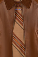 Devon Woman Camel A-From Leather Jacket | Derimod Devon Woman Camel A-From Leather Jacket | Derimod