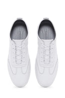 Men's White Lace-Up Leather Sneaker | Derimod Men's White Lace-Up Leather Sneaker | Derimod
