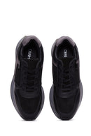 Kadın Siyah Süet Detaylı Deri Sneaker | Derimod Kadın Siyah Süet Detaylı Deri Sneaker | Derimod