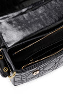 Women's Black Long Strap Buttoned Shoulder Bag | Derimod Women's Black Long Strap Buttoned Shoulder Bag | Derimod