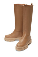 Women's Brown Leather Thick Soled Boots | Derimod Women's Brown Leather Thick Soled Boots | Derimod