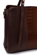 Woman Brown Long-Strap Patterned Shoulder Bag | Derimod Woman Brown Long-Strap Patterned Shoulder Bag | Derimod