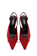 Women's Red Open Back Thin Heel Patent Leather Shoes | Derimod Women's Red Open Back Thin Heel Patent Leather Shoes | Derimod