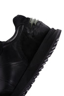 Erkek Siyah Deri Süet Detaylı Sneaker | Derimod Erkek Siyah Deri Süet Detaylı Sneaker | Derimod