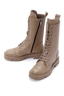 Women's Mink Casual Boots Leather Boots | Derimod Women's Mink Casual Boots Leather Boots | Derimod