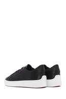 Erkek Siyah Bağcıklı Deri Sneaker | Derimod Erkek Siyah Bağcıklı Deri Sneaker | Derimod