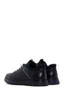 Men's Navy Blue Lace-Up Leather Sneaker | Derimod Men's Navy Blue Lace-Up Leather Sneaker | Derimod