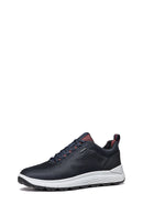 Geox Men's Navy Blue Spherica 4x4 Abx Laced Waterproof Leather Sneaker | Derimod Geox Men's Navy Blue Spherica 4x4 Abx Laced Waterproof Leather Sneaker | Derimod