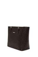 Woman Brown Knitted Shoulder Bag | Derimod Woman Brown Knitted Shoulder Bag | Derimod