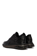 Erkek Siyah Bağcıklı Deri Sneaker | Derimod Erkek Siyah Bağcıklı Deri Sneaker | Derimod