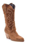 Women's Suede Leather Cowboy Boots | Derimod Women's Suede Leather Cowboy Boots | Derimod