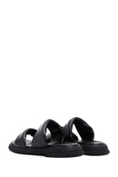 Women's Black Leather Comfort Slippers | Derimod Women's Black Leather Comfort Slippers | Derimod