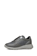 Geox Women's Grey Alleniee B Stone Detailed Sneaker | Derimod Geox Women's Grey Alleniee B Stone Detailed Sneaker | Derimod