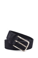 Erkek Lacivert Örgülü Deri Kemer | Derimod Erkek Lacivert Örgülü Deri Kemer | Derimod