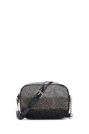Women's Black Long Strap Stone Cross Bag | Derimod Women's Black Long Strap Stone Cross Bag | Derimod