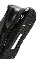 Men's Black Lace-up Thick-Sole Leather Casual Sneaker | Derimod Men's Black Lace-up Thick-Sole Leather Casual Sneaker | Derimod