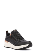 Skechers Women's Black Billion Lace-Up Zipper Detail Leather Sneaker | Derimod Skechers Women's Black Billion Lace-Up Zipper Detail Leather Sneaker | Derimod