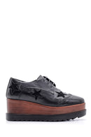 Women's Star Patterned Wedge Heeled Shoes | Derimod Women's Star Patterned Wedge Heeled Shoes | Derimod