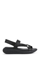Geox Women's Black Spherica Ec5w Flat Sandals | Derimod Geox Women's Black Spherica Ec5w Flat Sandals | Derimod