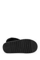 Women's Black Fur Detailed Leather Boots | Derimod Women's Black Fur Detailed Leather Boots | Derimod