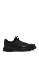 Erkek Haki Bağcıklı Nubuk Deri Casual Sneaker | Derimod Erkek Haki Bağcıklı Nubuk Deri Casual Sneaker | Derimod
