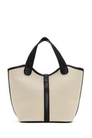 Women's Cream Long Strap Fabric Handbag | Derimod Women's Cream Long Strap Fabric Handbag | Derimod