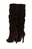 Woman Brown Thin-Heeled Suede Boots | Derimod Woman Brown Thin-Heeled Suede Boots | Derimod