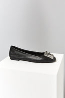 Stoned Women's Leather Ballerinas | Derimod Stoned Women's Leather Ballerinas | Derimod