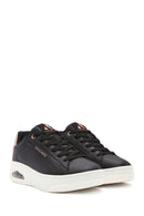 Skechers Women's Black Uno Court Lace-Up Chunky Sole Leather Sneakers | Derimod Skechers Women's Black Uno Court Lace-Up Chunky Sole Leather Sneakers | Derimod