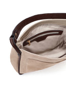 Women's Gray Long Strap Suede Shoulder Bag | Derimod Women's Gray Long Strap Suede Shoulder Bag | Derimod