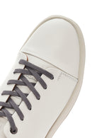 Erkek Beyaz Bağcıklı Deri Sneaker | Derimod Erkek Beyaz Bağcıklı Deri Sneaker | Derimod