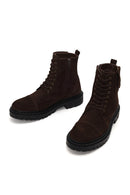 Male Brown Zip Closure Thick-Soled Suede Combat Boots | Derimod Male Brown Zip Closure Thick-Soled Suede Combat Boots | Derimod
