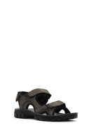 Erkek Yeşil Bantlı Nubuk Deri Casual Sandalet | Derimod Erkek Yeşil Bantlı Nubuk Deri Casual Sandalet | Derimod