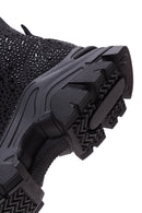 Women's Black Stone High Top Sneaker | Derimod Women's Black Stone High Top Sneaker | Derimod