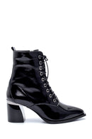 Women's Leather Patent Leather Heeled Boots | Derimod Women's Leather Patent Leather Heeled Boots | Derimod