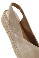 Kadın Bej Süet Espadril Sandalet | Derimod Kadın Bej Süet Espadril Sandalet | Derimod