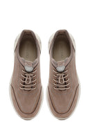 Men's Mink Lace-Up Nubuck Leather Sneaker | Derimod Men's Mink Lace-Up Nubuck Leather Sneaker | Derimod