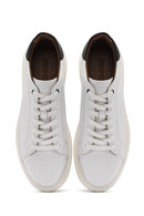 Erkek Beyaz Bağcıklı Deri Sneaker | Derimod Erkek Beyaz Bağcıklı Deri Sneaker | Derimod