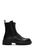Women's Black Zippered Leather Boots | Derimod Women's Black Zippered Leather Boots | Derimod