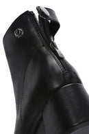 Women's Black Thick Heeled Zippered Leather Boots | Derimod Women's Black Thick Heeled Zippered Leather Boots | Derimod