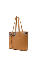 Woman Beige Long-Strap Printed Classic Shoulder Bag | Derimod Woman Beige Long-Strap Printed Classic Shoulder Bag | Derimod