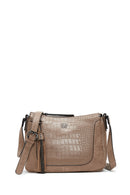 Women's Beige Crocodile Cross Bag | Derimod Women's Beige Crocodile Cross Bag | Derimod