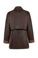 Beverly Woman Brown Zip Closure Shirt Collar Leather Trench Coat | Derimod Beverly Woman Brown Zip Closure Shirt Collar Leather Trench Coat | Derimod
