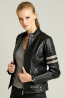 Stop Kadın Deri Ceket | Derimod Stop Kadın Deri Ceket | Derimod